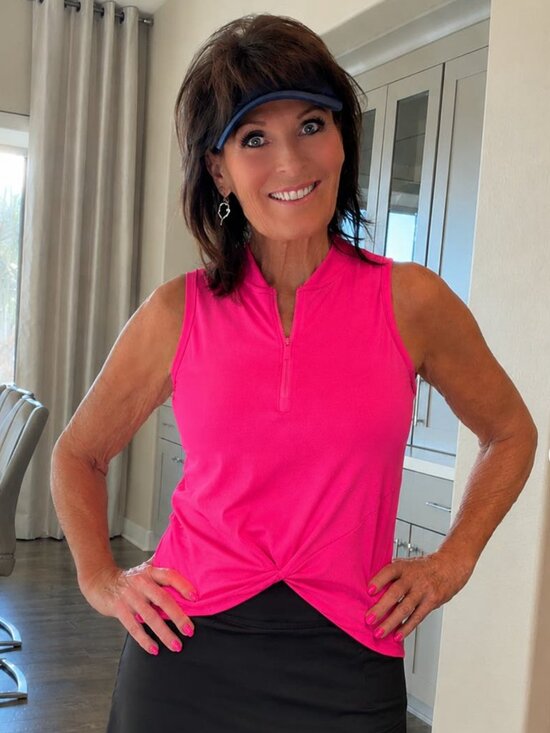 Lucky in Love Tops - Twist It Zip Front Tank